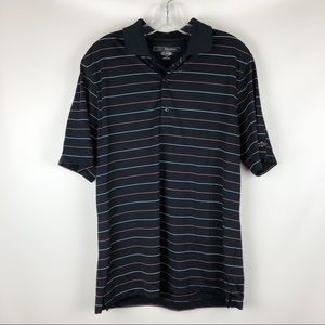 Men’s Greg Norman black and red play dry golf polo